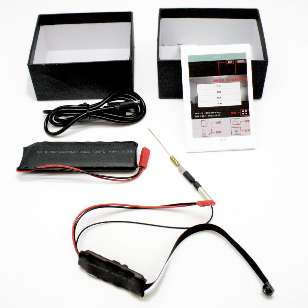 DIY Kit Remote View WiFi Pinhole Hidden Camera + Extended Battery
